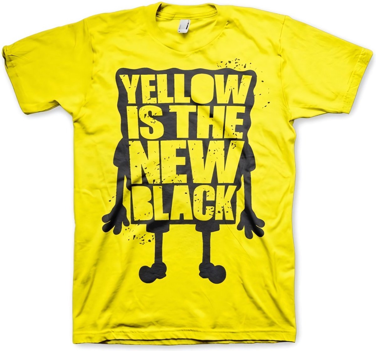 SpongeBob SquarePants Heren Tshirt -M- Yellow Is The New Black Geel