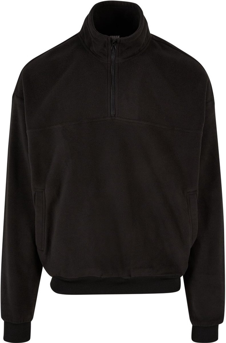 Urban Classics Basic Polar Fleece Troyer Sweater/trui 3XL Zwart