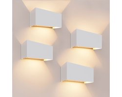 Ledvion 4x LED Wandlamp 9,5W 3000K IP54 Tweezijdig Wit Buitenlamp