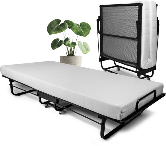 Troonz® Logeerbed Livorno 90x200 cm – Vouwbed met Koudschuim Matras - Opklapbed 1 persoons