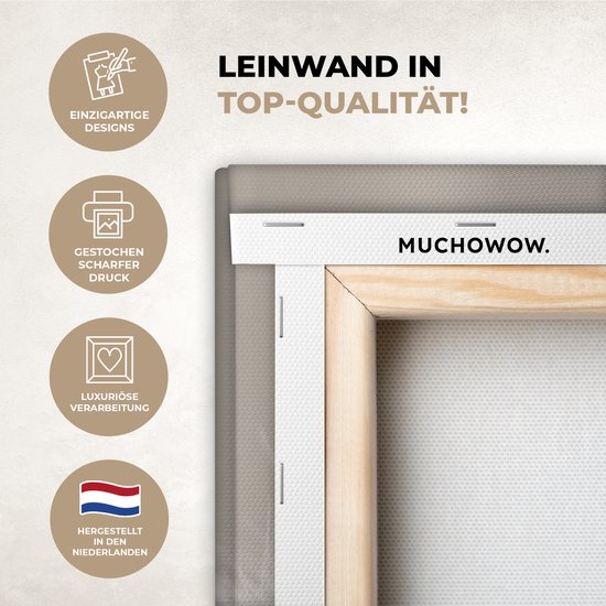 Tableau sur toile Herbe de la Pampa - Plume - Wit - 120x80 cm - Décoration murale