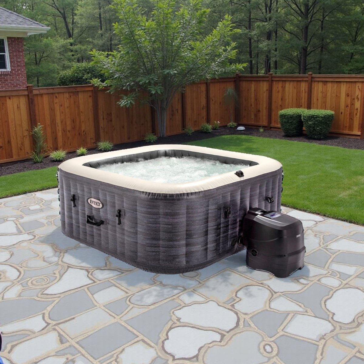 Luxe Vierkante Opblaasbare Jacuzzi & Whirlpool voor 4 - Luxe - €1.350,00