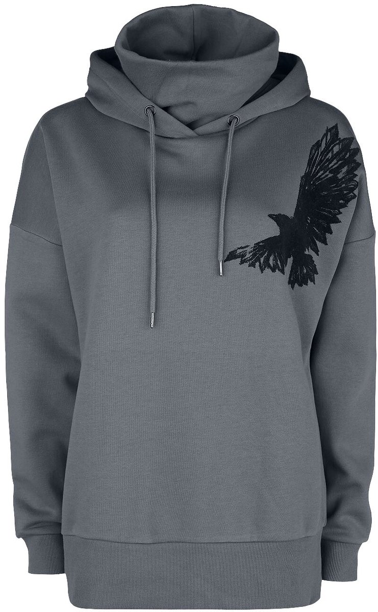 Black Premium by EMP Grijze hoodie met geïntegreerde kraag - Dames - 5XL