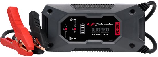 Schumacher Electric SBX 462 Rugged – Smart Jumpstarter 1500A 12V voor auto, SUV – Automatisch starthulp met Geïntegreerde kabel, Powerbank, LED Zaklamp – Accu Booster Tot 35 starts