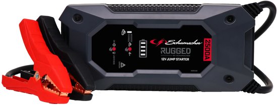Schumacher Electric SBX 464 Rugged – Smart Jumpstarter 2500A 12V voor auto, pickup, camionnette – Automatisch starthulp met robuuste kabel – LED Zaklamp, Powerbank - Accu Booster tot 35 starts