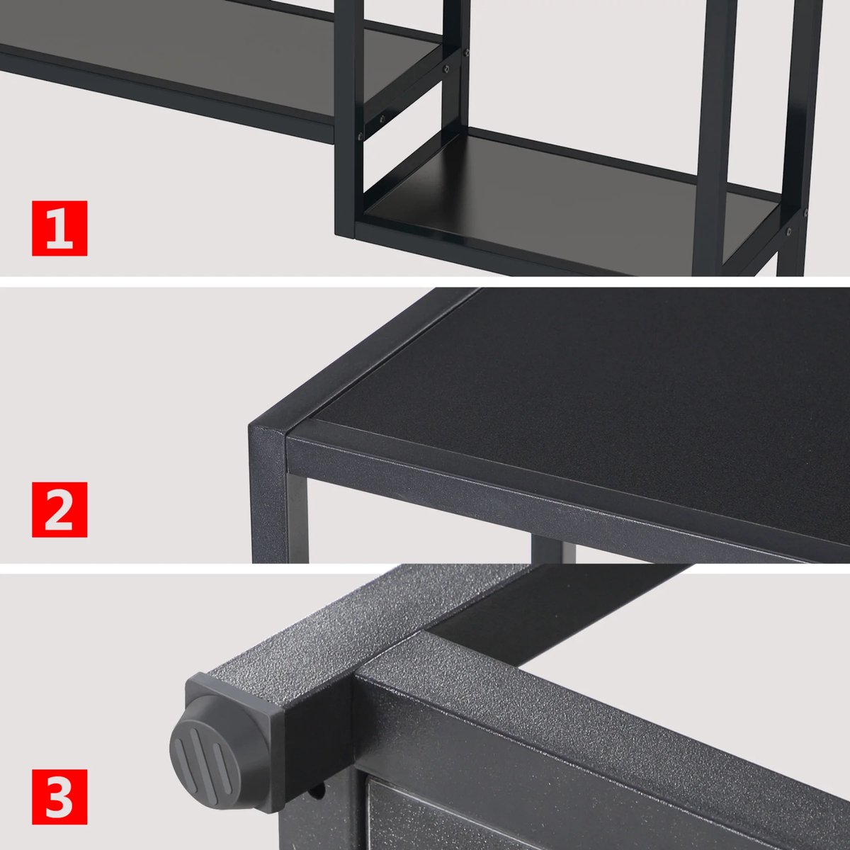 Happiq Console tafel Dolia - Zwart - Wandtafel - Sidetafel - Dressoir - Hout- Haltafel - Woonkamer of hal - 110cm