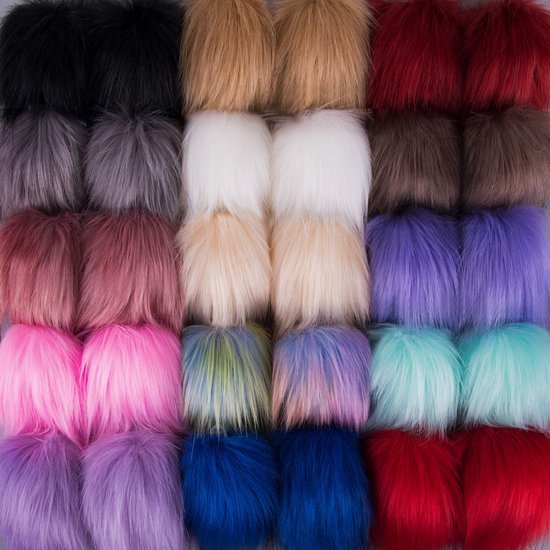 Foto: Pluizige bont pompons 15 kleuren set van 30 ideaal voor creatieve projecten
