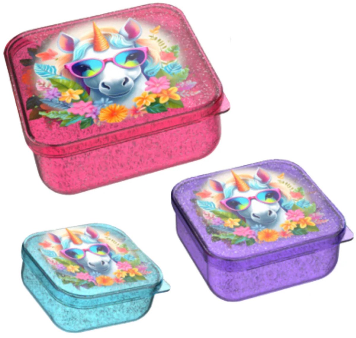 LUNCH BUDDIES 3 IN 1 UNICORN - GLITTER