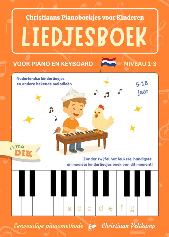 Piano Liedjesboek - Nederlandse Kinderliedjes - Niveau 1-3 - ... - cover