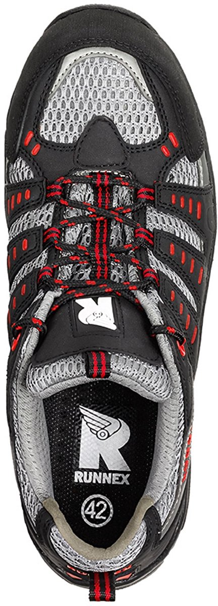 RUNNEX S1-Sicherheitshalbschuh LightStar Schwarz/Grau/Rot-44