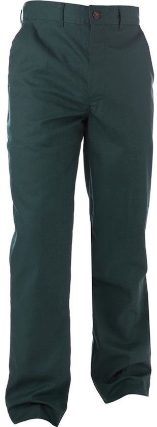 Pantalon de travail vert foncé Basic Line. Vue de face.