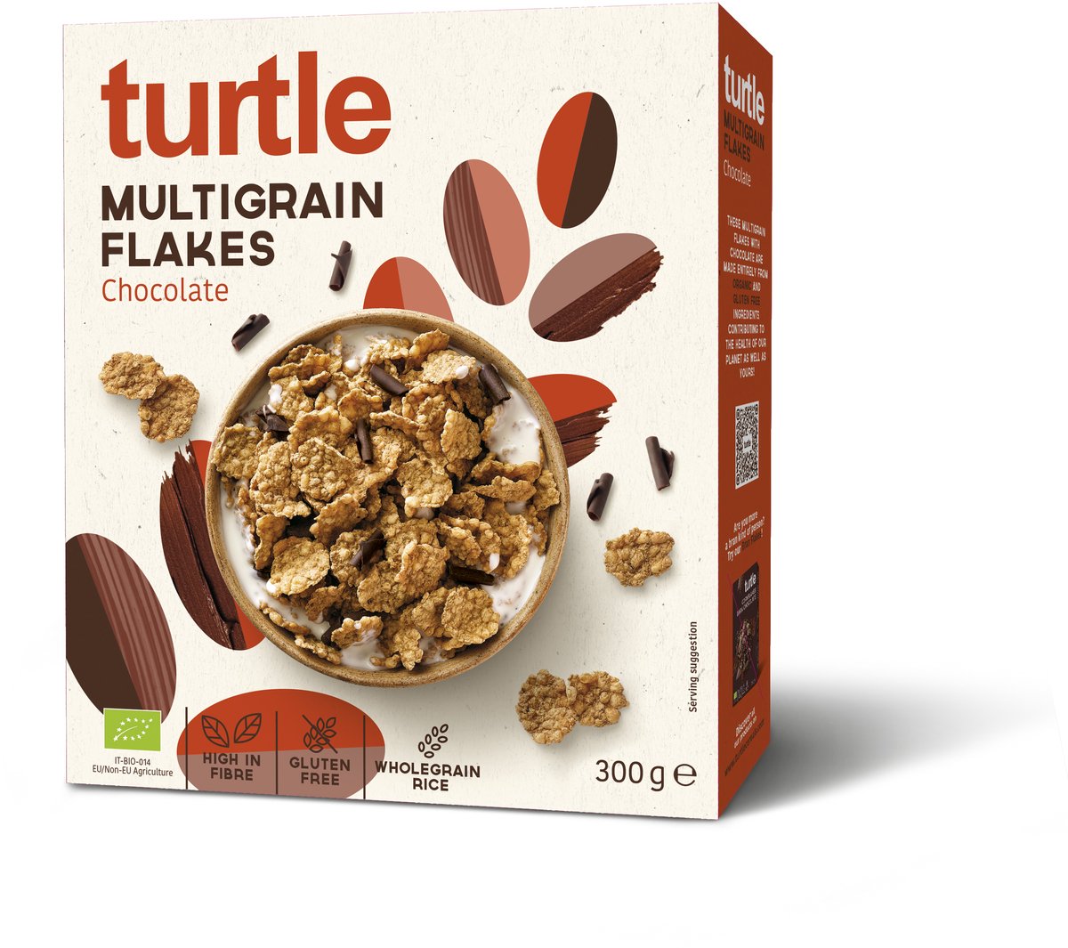 Turtle Multigrain Flakes with Chocolate - ontbijtgranen - Bio - Glutenvrij - 50% minder suiker - 100% meer vezels - gezond
