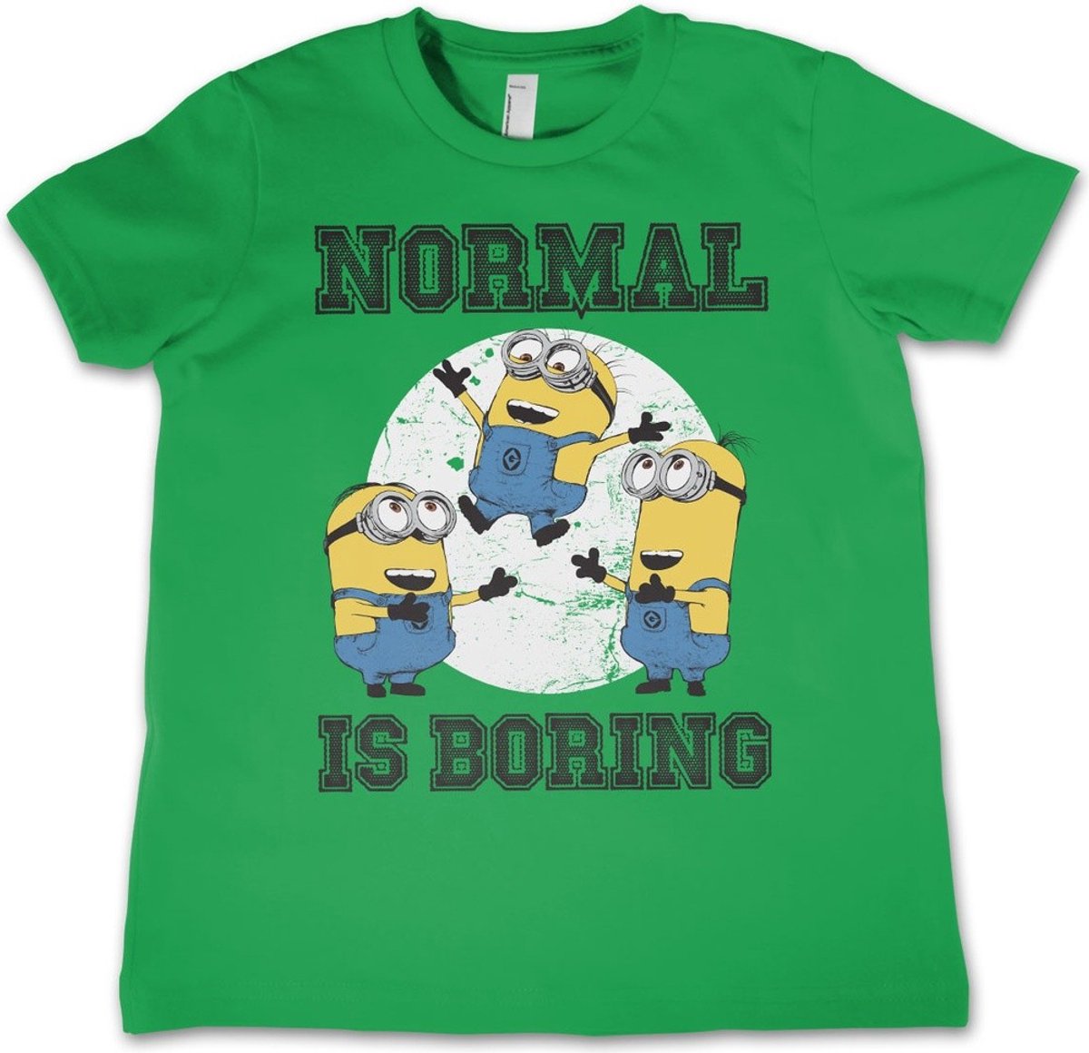 Minions 'Normal Life Is Boring Kids'-T-shirt voor kinderen, groen