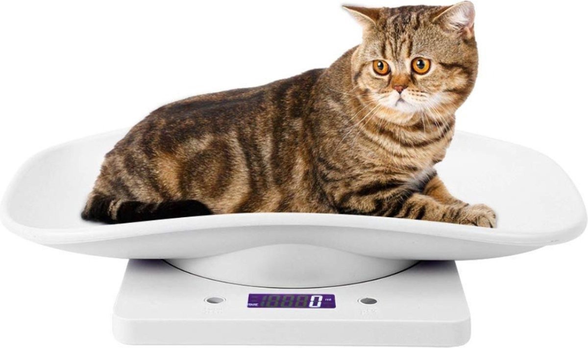 WNHB® Dierenweegschaal - Digitale Hondenweegschaal en Babyweegschaal - Tot 10 kg - Nauwkeurig Met Antislip Bodem