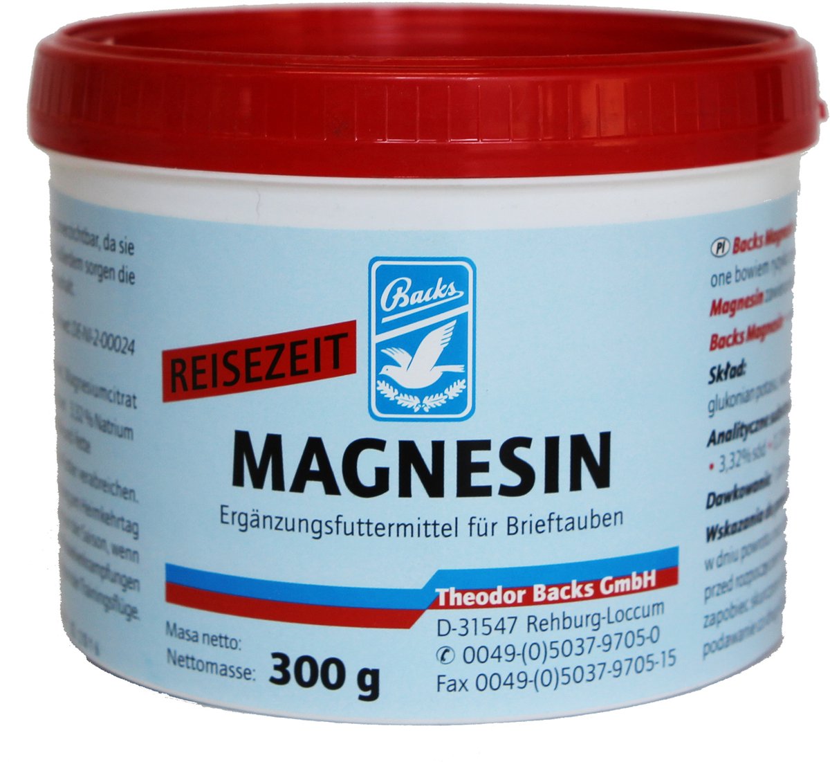 Backs Magnesin 300g - voor postduiven