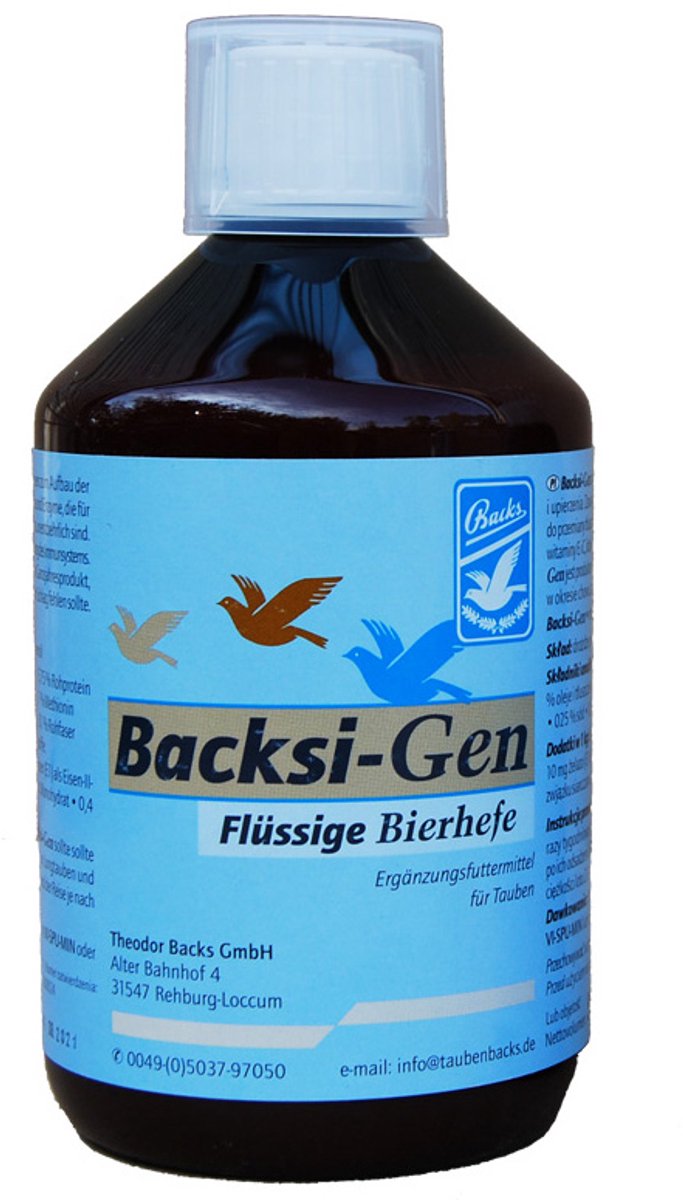 Backs Backsi-Gen 500ml - vloeibare biergist voor postduiven
