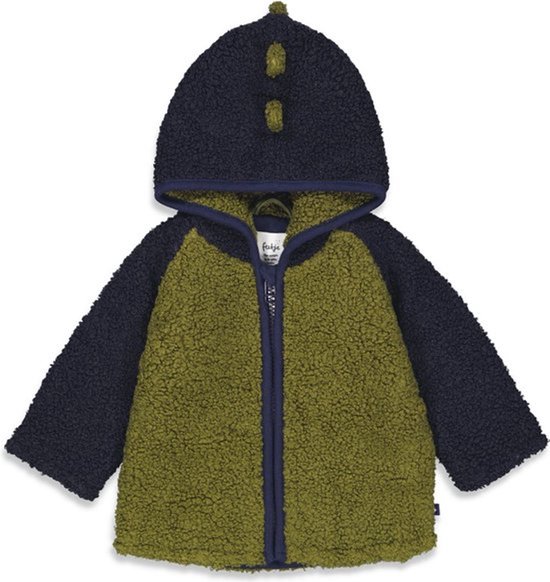 Feetje - Feetje Baby - Teddy jasje - Groen/Donkerblauw - Maat 68