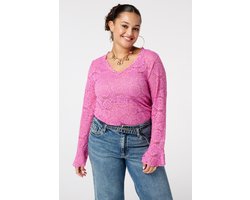 MS Mode Top Kanten top met lange mouwen