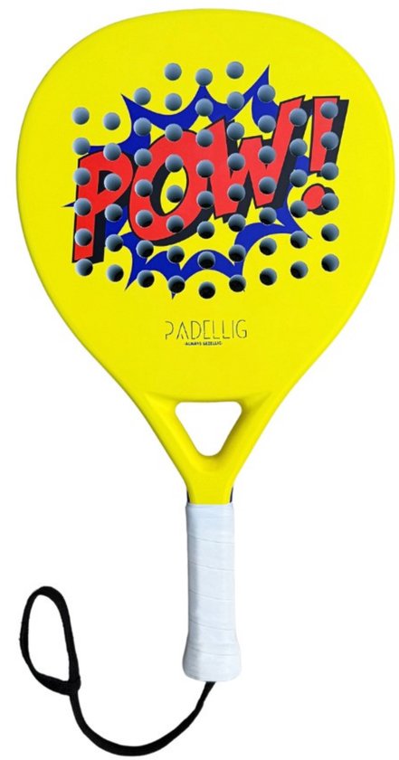 Padelracket Padellig POW - 3K full carbon padelracket - teardrop racket - beginners/gevorderd - met padelballen & tas