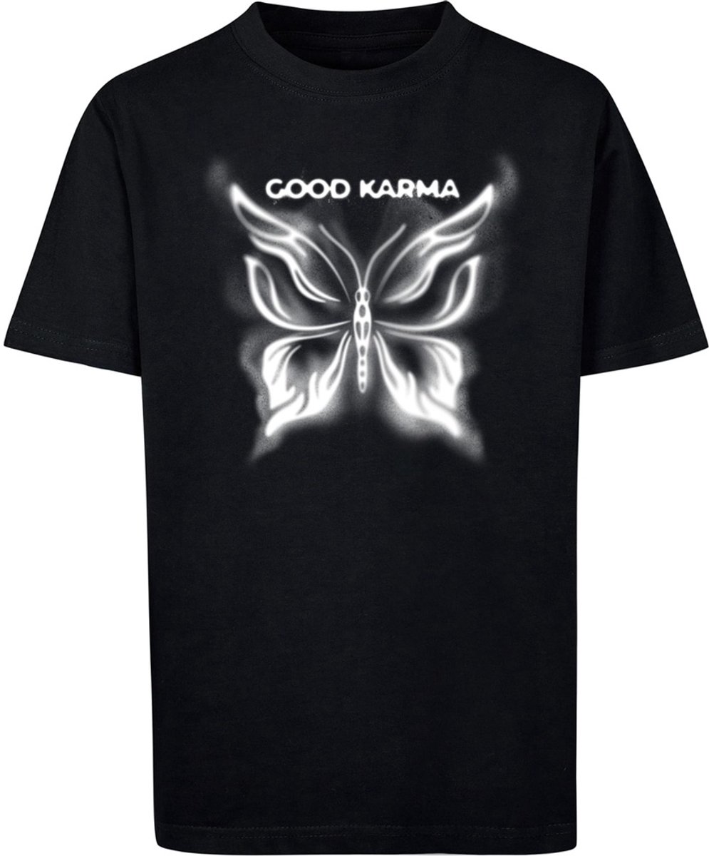 Mister Tee Good Karma Butterfly Kinder Tshirt Kids 134/140 Zwart