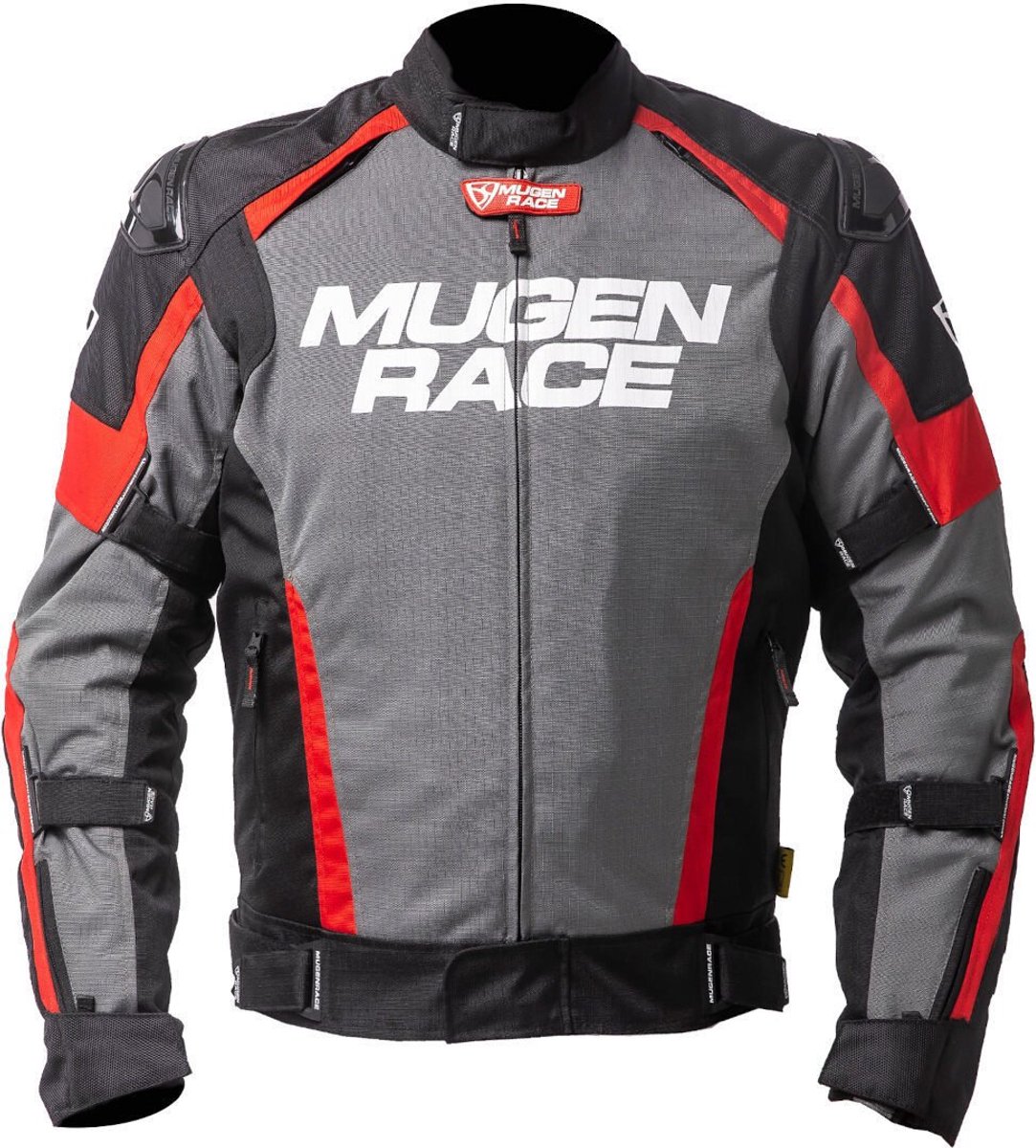 MUGENRACE Romano Donkergrijs Zwart Rode Waterdichte Textieljas - Jas