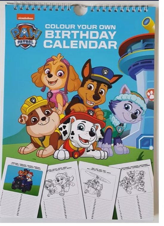 Foto: Paw patrol kleur je eigen kalender creatief kleurboek kalender inclusief kleuren decoreren paw patrol hobbyset educatief creatief speelgoed knutselen met paw patrol hoge kwaliteit papier kinderactiviteit cadeau idee diy kalender
