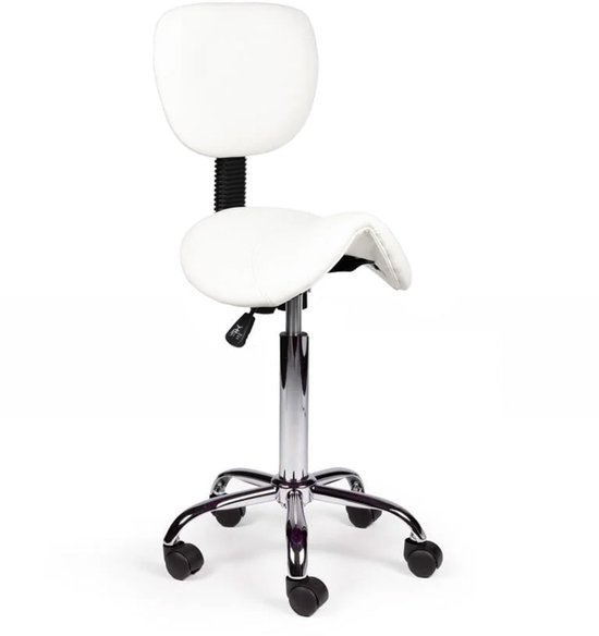 Cosmetische Ergonomische Zadelkruk 6001 Zwart – Met Rugleuning – Verstelbaar