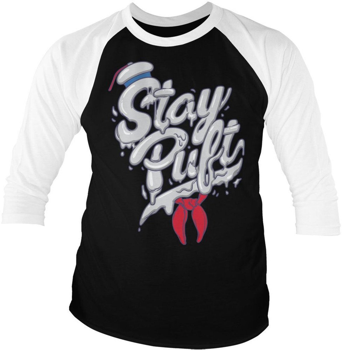 Ghostbusters Stay Puft- Base-bal 3 4 T-shirt met lange mouwen SP-19-GB011-H60-8