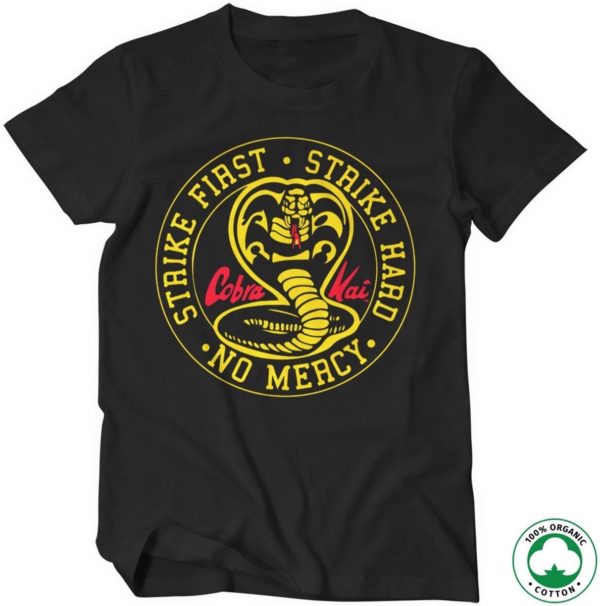 Cobra Kai Round Patch Organic T-Shirt Black-S