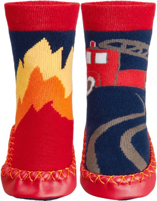 Playshoes Kinder Hüttenschuh Feuerwehr Marine-28/29