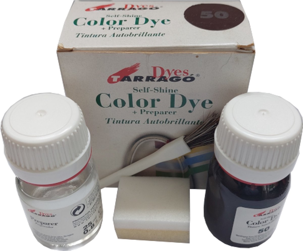 Tarrago Color Dye - Schoenverf + Lederverfbasis - Schoenverf Set - Verf voor Schoenen - Leer/Stof/Synthetische Ledersoorten - Mahogany - Schoenverf