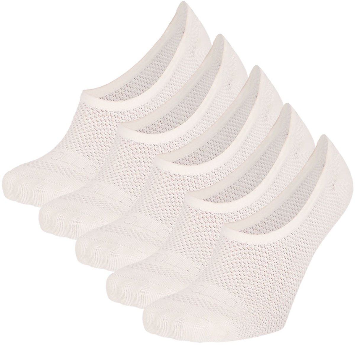 Apollo - Sportsokken Dames Kort Microvezel 5-pack - Wit - One Size