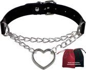 Choker ketting hart – Gothic PU-leer Halsketting – Verstelbaar – Geschikt voor 40 cm hals