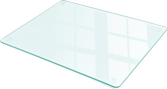 Planche à Verres Wallfluent - 60 cm x 52 cm - Planches à découper en Glas transparent - Rectangulaire - Planche de service en verre - Ustensiles de cuisine - Planches à découper antidérapantes - Accessoires de cuisine minimalistes