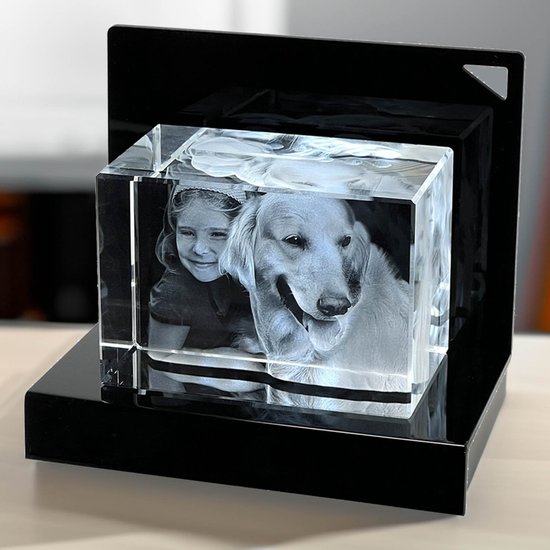 Photo 3D en verre avec base lumineuse de Luxe XL