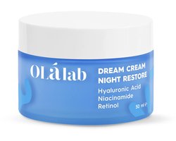 OlaLab Dream Cream Night Restore - Nachtcrème Met Retinol, Hyaluronzuur & Niacinamide - Intensieve Hydratatie & Diepe Hydratatie voor Alle Huidtypes - 50 ml