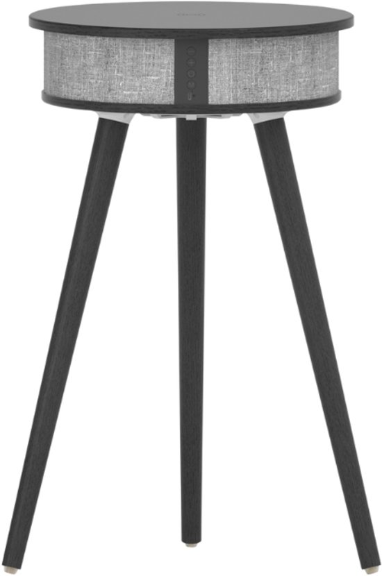 3-in-1 Bluetooth speaker salontafel met draadloos opladen, 360° geluid, houten design, draagbaar, zwart