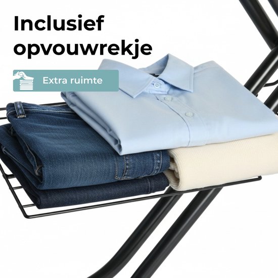 Duwee Breed Strijkplank voor Stoomgenerator, Grote Strijkplank met Stoomijzeren Steun, Hittebestendige Strijkplankhoes, Inklapbare Poten, in Hoogte Verstelbaar, Grijs, 122 x 43 cm