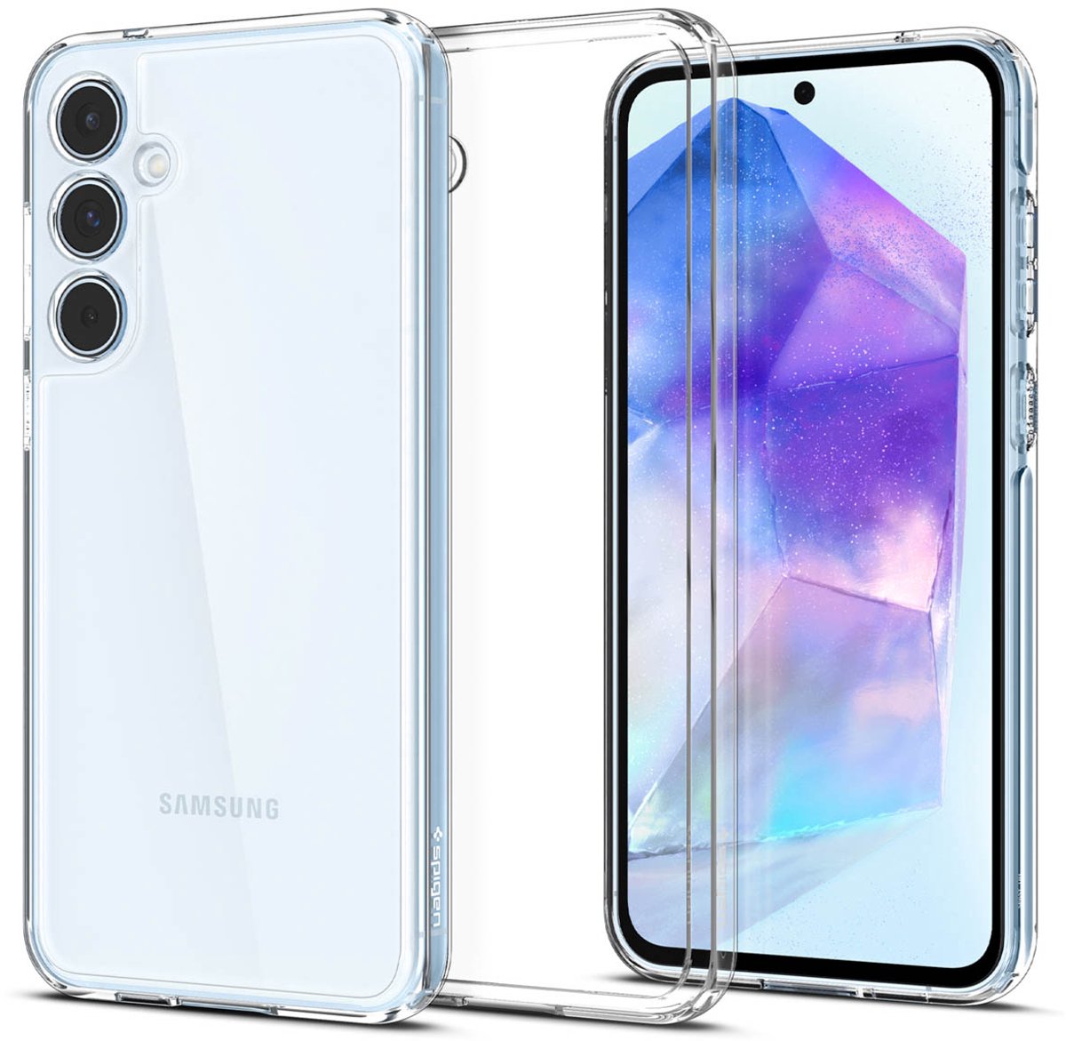 Spigen Ultra Hybrid Hoesje Geschikt voor Samsung Galaxy A55 Back Cover Transparant