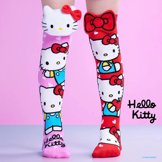 Hello Kitty - Sanrio - Chaussettes - Cadeau Sinterklaas - Chaussettes Kinder - Cadeau pour fille/garçon - Anniversaire - Chaussettes hautes Taille unique
