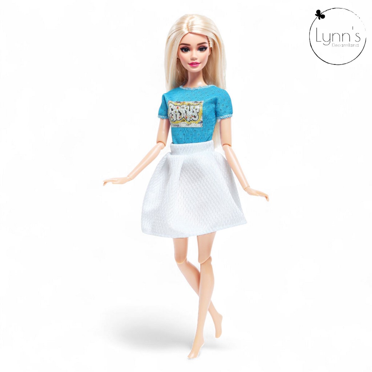 Lynn’s poppenkleertjes - Set ‘Bo’ - Geschikt voor modepop - Set van 5 outfits - Kleding voor modepoppen - Cadeauzakje — afbeelding 11