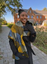 Warme Sjaal met Afrikaanse print Unisex - Groene Concentric Circle Design - Winter sjaal / Fleece sjaal / Afrika print