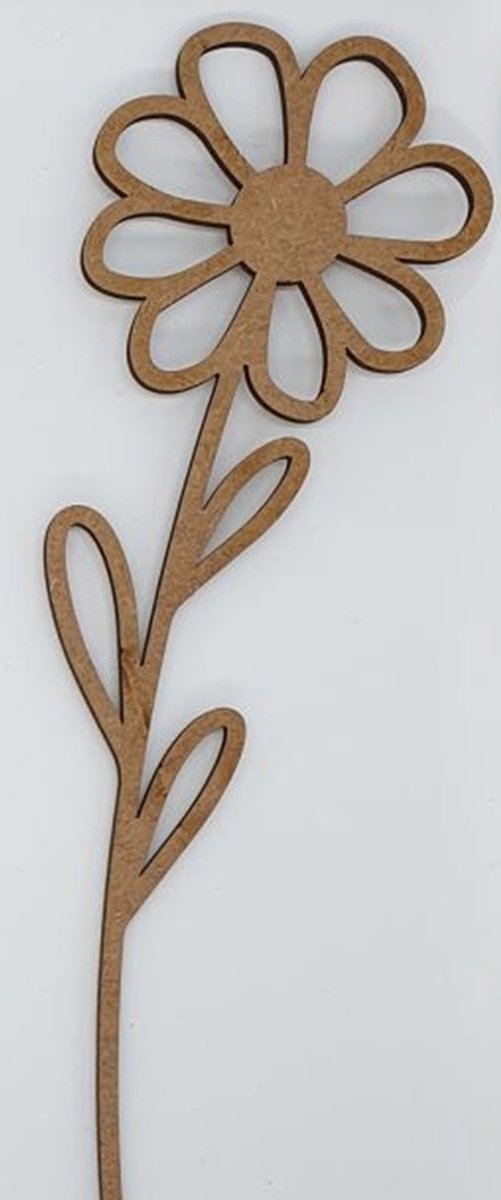 Bloem decoratief hout mdf naturel 33x8 cm