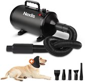Nexlis Professionele Hondenfohn - 5 opzetstukken - Waterblazer voor Honden - Inclusief Gehoorbescherming voor Hond - Geluidsdemper - 2800W - Zwart