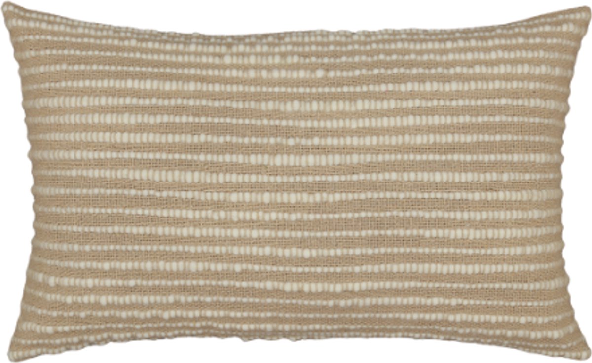 Urbane Hide Kussenhoes | Kussenhoesjes | Sierkussen | 35x50 cm | Zandsteen Lussen | Katoen en Acryl | Beige | Zonder binnenkussen