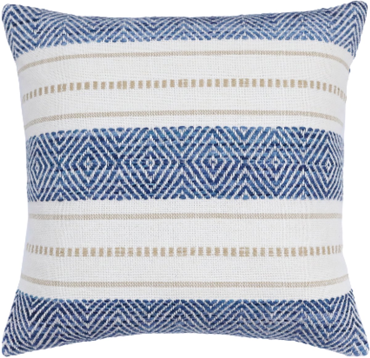 Urbane Hide | Kussenhoezen | Kussenhoes | Kussenhoesjes | Sierkussen | 45x45 cm | Marine Weef Patroon | Katoen en Acryl | Blauw en Wit | Zonder binnenkussen