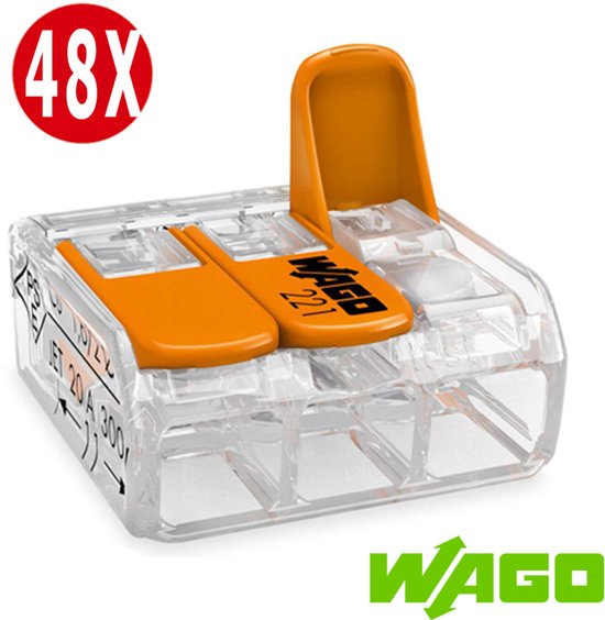 Pince de soudage Wago 3 voies 221-413 (48 pièces) - Tornitrex®