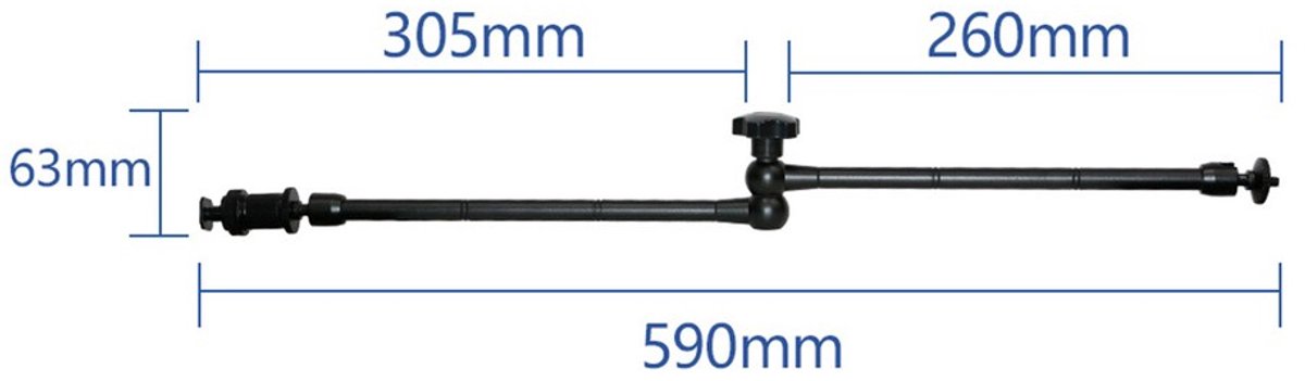 Geschikt voor 7"/11"/23" Magic Arm + 1/4" 3/8" draadstangklem Geschikt voor GoPro DSLR LED-lamp
