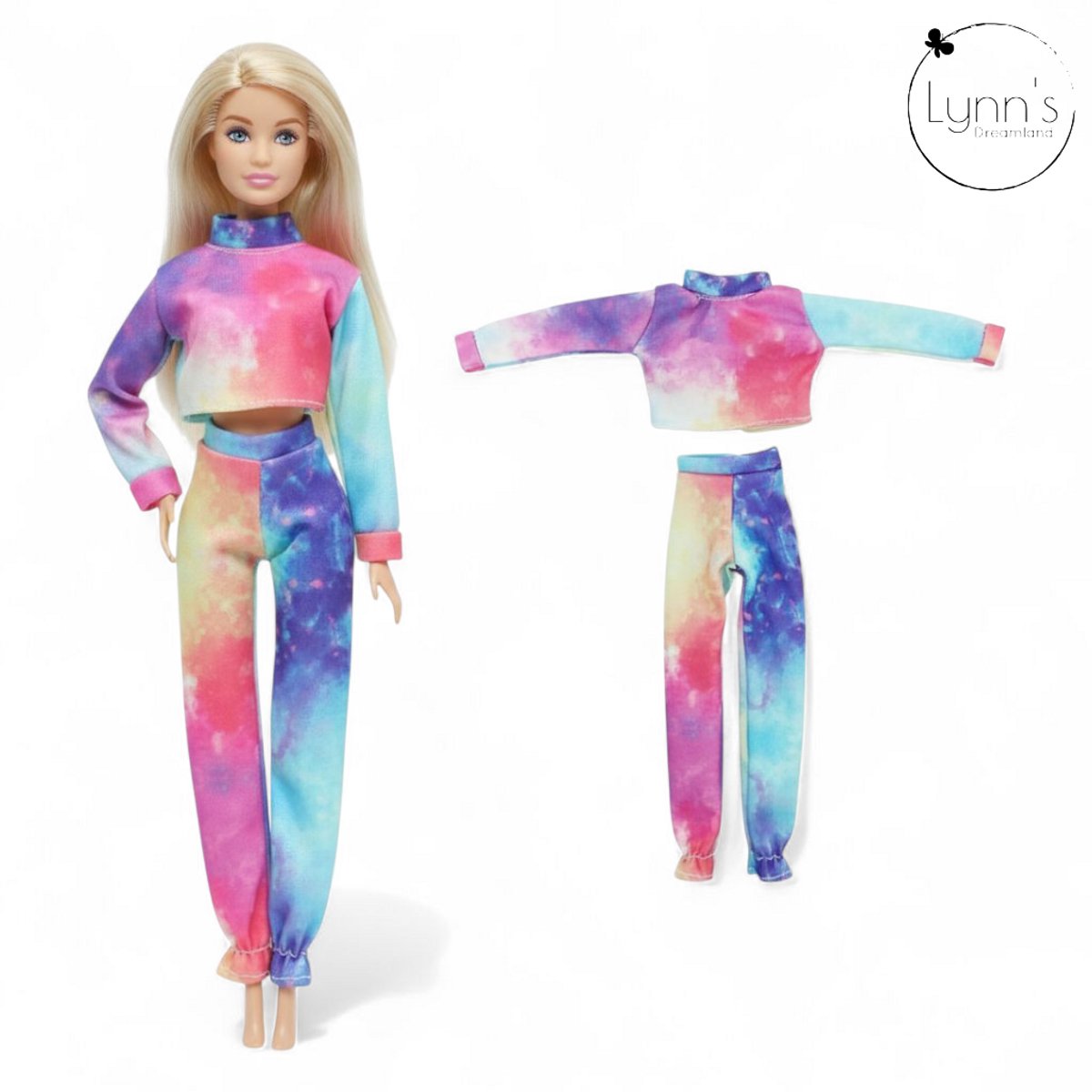 Lynn’s poppenkleertjes - Set ‘Julia’ - Geschikt voor modepop - Set van 5 outfits - Kleding voor modepoppen - Cadeauzakje — afbeelding 2