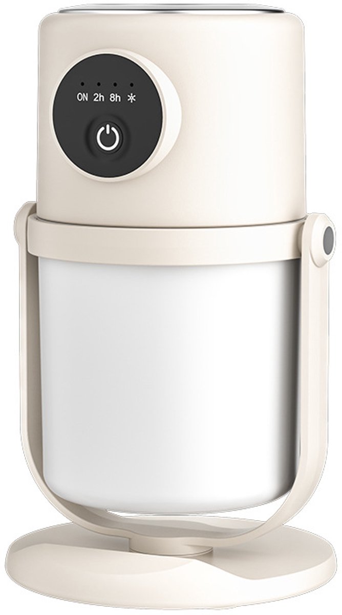 Gloovon® - Luchtbevochtiger - Aroma diffuser - 90° Draaibare neveluitgang - Stil Ontwerp - Geschikt voor Woonkamer, Kantoor, Babykamer, Slaapkamer - Wit